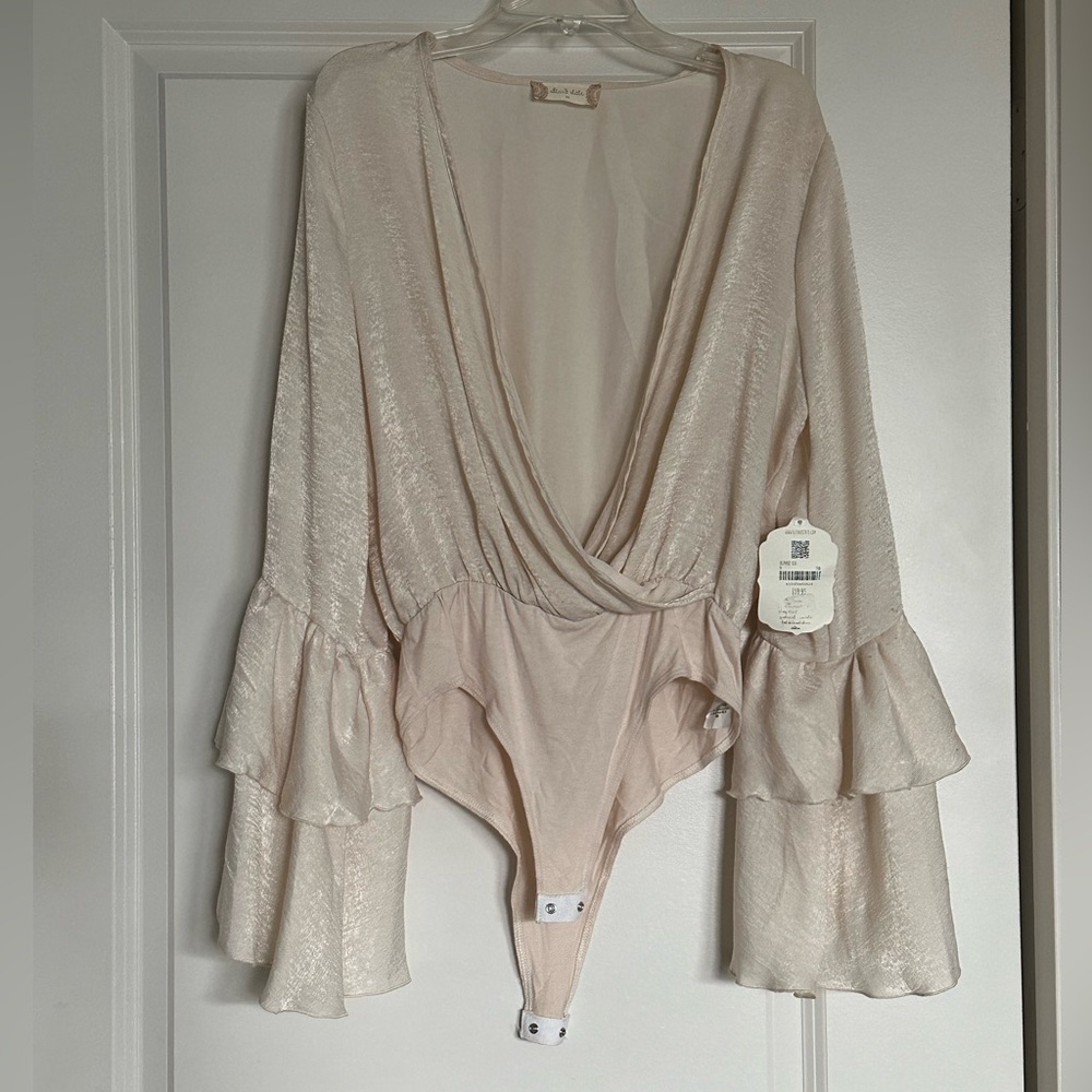 Altar’d State Tan Bodysuit Blouse